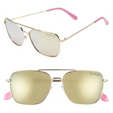 Lilly Pulitzer Kate 55mm Polarized Aviator Sunglasses_SHINY GOLD/ WHITE ENAMEL