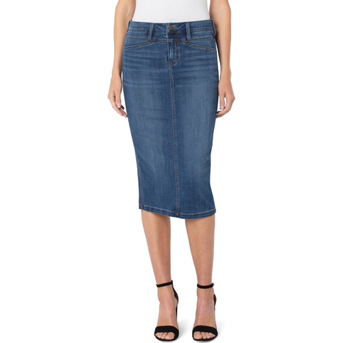  Liverpool Los Angeles Front Yoke Denim Midi Skirt_FOXTAIL