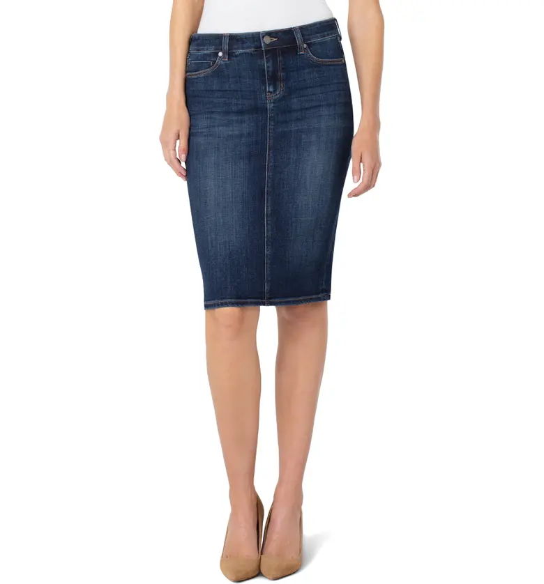 Liverpool Los Angeles Denim Pencil Skirt_LOWRY