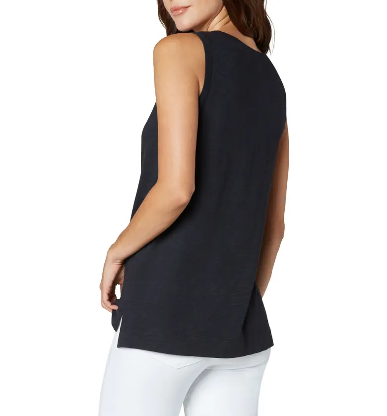  Liverpool Los Angeles V-Neck Cotton & Modal Tank_BLACK