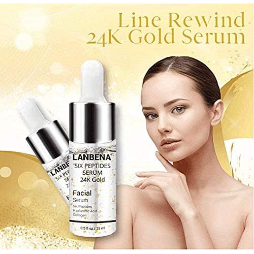  LONEA Line Rewind 24K Gold Serum, Face Skin Gold Essence Serum, 24K Gold Collagen Ampoule Lifting Serum for Skin Lift Firming Care+Eliminate Fine Lines+Moisturizing