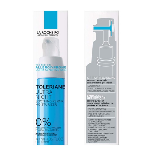  La Roche-Posay Toleriane Ultra Night Cream for Face Intense Soothing Moisturizer, Allergy Tested, 1.35 Fl oz.