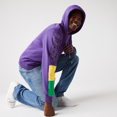 라코스테 Lacoste Menu2019s Hooded Colorblock Fleece Zip Sweatshirt