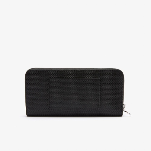 라코스테 Lacoste Unisex Chantaco Zipped Pique Leather Large Wallet