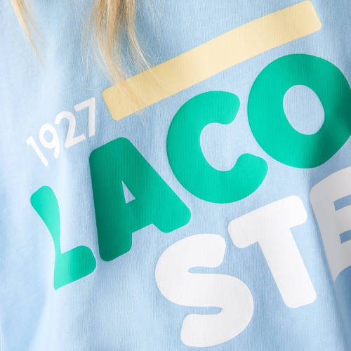 라코스테 Lacoste Womens Short Flecked Loose Fit Organic Cotton T-Shirt