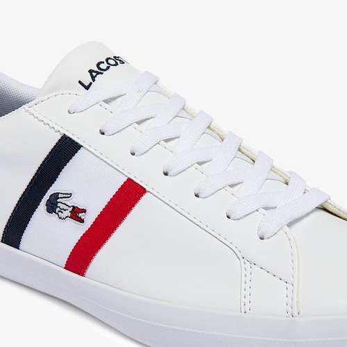 라코스테 Lacoste Mens Lerond Tricolore Leather and Synthetic Sneakers