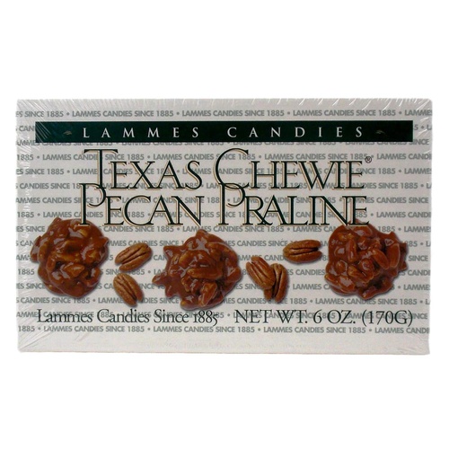  Lammes Candies Gourmet Caramel Chocolate Pecan Gift Box: (1) Texas Chewy Pecan Pralines (1) Milk Chocolate Covered Longhorns (6 ounces each) Plus Recipe Booklet Bundle