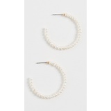 Lele Sadoughi Freshwater Pearl Medium Hoops