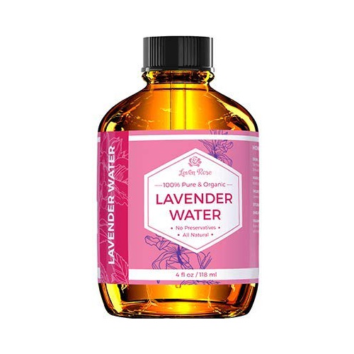  Lavender Water Toner by Leven Rose, 100% Pure Organic Chemical Free Toner for Skin, Hair and Face 4 oz