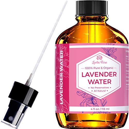  Lavender Water Toner by Leven Rose, 100% Pure Organic Chemical Free Toner for Skin, Hair and Face 4 oz