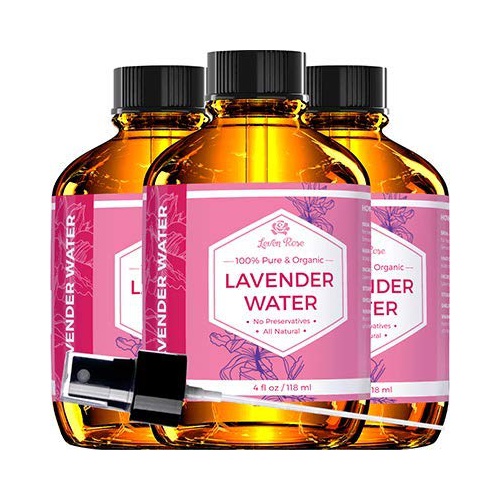  Lavender Water Toner by Leven Rose, 100% Pure Organic Chemical Free Toner for Skin, Hair and Face 4 oz