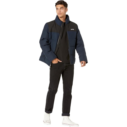 리바이스 Levis Arctic Cloth Stand Collar Quilted Logo Puffer Jacket