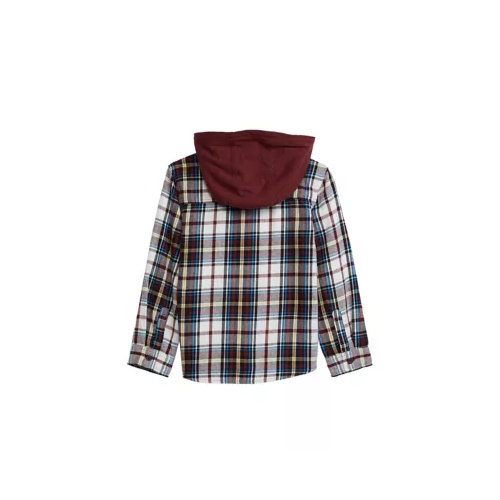 리바이스 Boys 4-7 Flannel Hooded Button Up Shirt