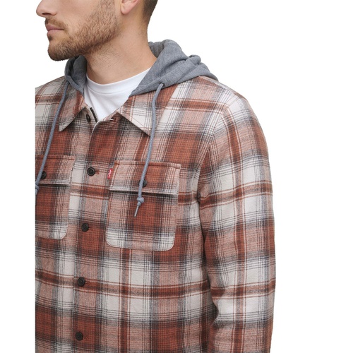 리바이스 Mens Faux Sherpa Lined Flannel Shirt Jacket
