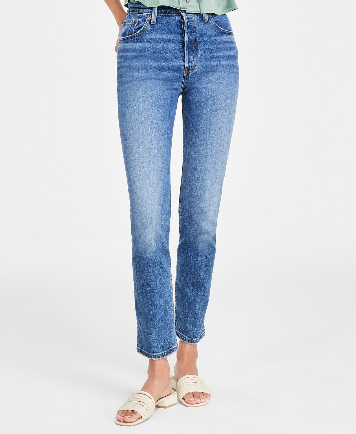 Womens 501 Original-Fit Straight-Leg Jeans