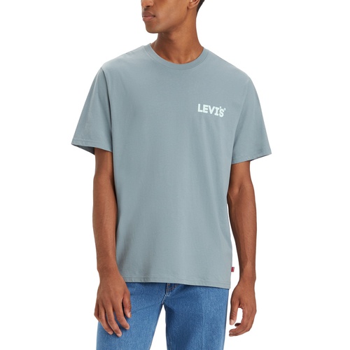 리바이스 Mens Relaxed-Fit Short-Sleeve Crewneck Logo T-Shirt