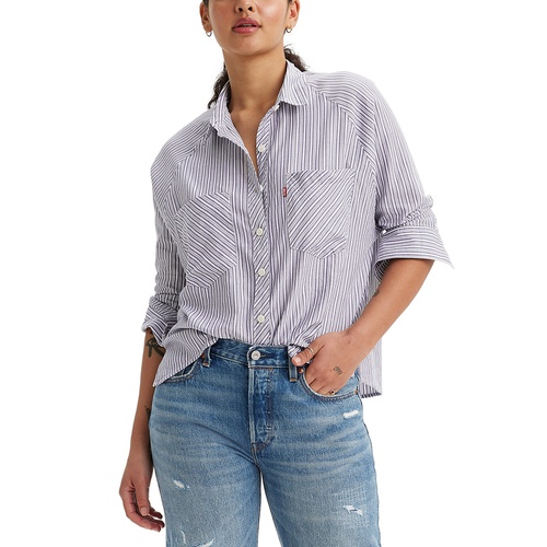 리바이스 Womens Harrison Long-Sleeve Cotton Raglan Shirt
