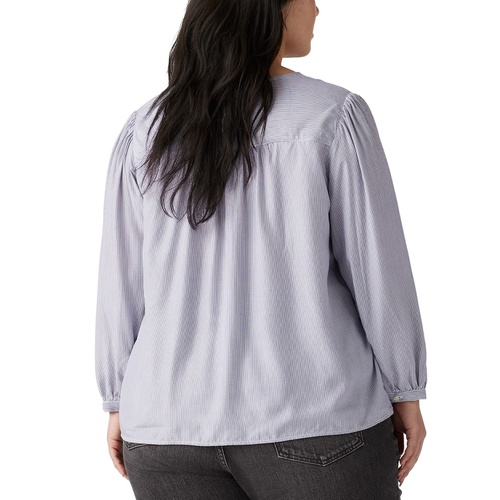 리바이스 Trendy Plus Size Halsey Striped 3/4-Sleeve Blouse