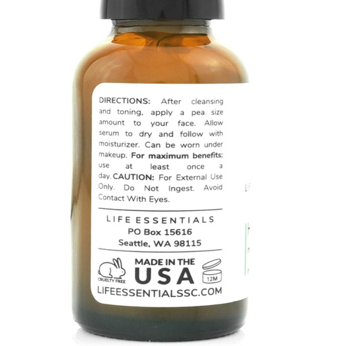  Life Essentials Skin Care Life Essentials Hemp Seed Oil for Skin Care - 1 Fl Oz- Moisturizer and Facial Serum with Pure Hemp Seed Oil- Reduce Fine Lines, Wrinkles, and Acne - Soothes Inflammation and Modera