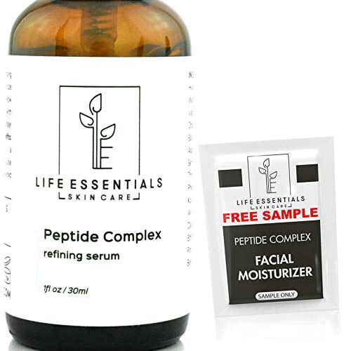  Life Essentials Skin Care Peptide Complex Serum For Face - Collagen Serum Skin Repair with Powerful Anti Aging Properties - Refines Wrinkles and Restores Elasticity with Hyaluronic Acid, Aloe Vera, Jojoba O