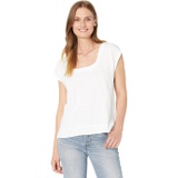 Lilla P Square Neck Boxy Top in Loose Knit Slub