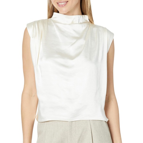  line and dot Dolly Satin Mock Neck Blouse