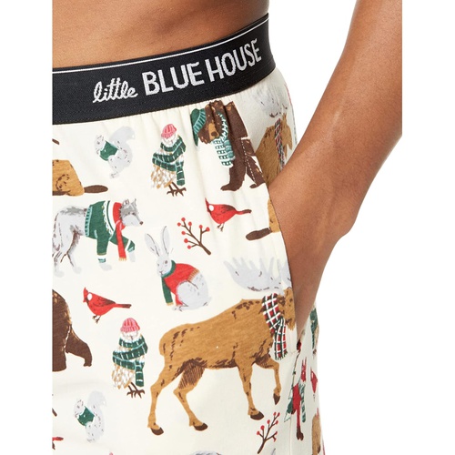  Little Blue House by Hatley Woodland Winter Jersey Pajama Pants