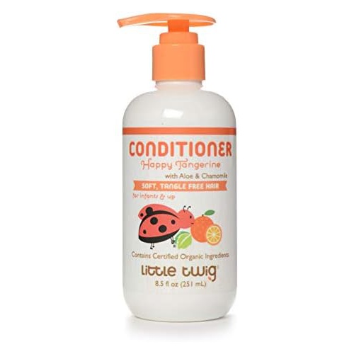  Little Twig All Natural, Hypoallergenic Conditioning Detangler with an Organic Blend of Tangerine, Lemon, and Rosemary, Happy Tangerine Scent, 8.5 Fluid Oz