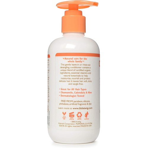  Little Twig All Natural, Hypoallergenic Conditioning Detangler with an Organic Blend of Tangerine, Lemon, and Rosemary, Happy Tangerine Scent, 8.5 Fluid Oz