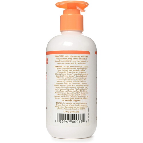  Little Twig All Natural, Hypoallergenic Conditioning Detangler with an Organic Blend of Tangerine, Lemon, and Rosemary, Happy Tangerine Scent, 8.5 Fluid Oz