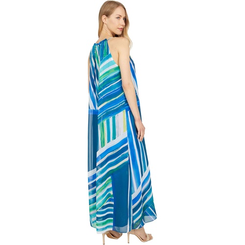  London Times Ocean Stripe Chiffon Maxi