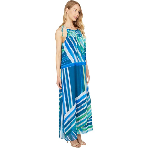  London Times Ocean Stripe Chiffon Maxi