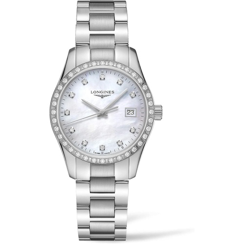  Longines Conquest Classic 34mm Mother of Pearl Stainless Steel