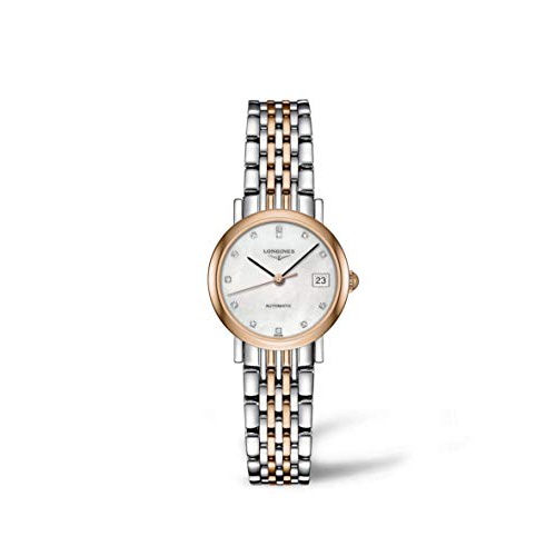  Longines Elegance Monther of Pearl Stainless Steel and Rose Gold Ladies Watch L43095877