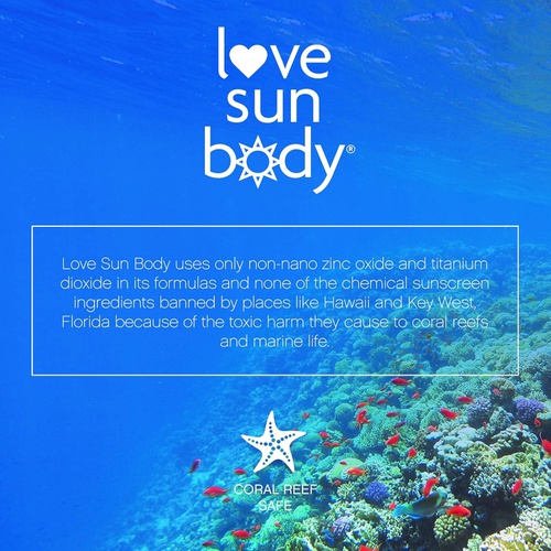  Love Sun Body 100% Natural Moisturizing Mineral Face Sunscreen SPF 30, Zinc Oxide + Botanicals, Anti Aging Sheer Sunblock Lotion, Sensitive Skin Safe, Travel Size, Ecofriendly & Re