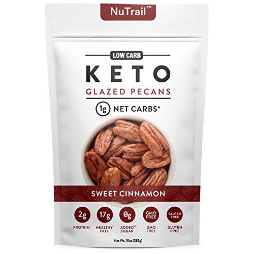  Low Karb NuTrail - Keto Glazed Nuts Snack - Delicious Healthy Nut Mix - Only 1 Net Carb Per Serving - Keto Snacks & Low Carb Food (10 oz) (Glazed Pecans)
