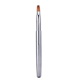 Lurrose Retractable Lip Brush Portable Applicators for Lipstick Lip Gloss Professional Makeup Brush Tool (Silver)