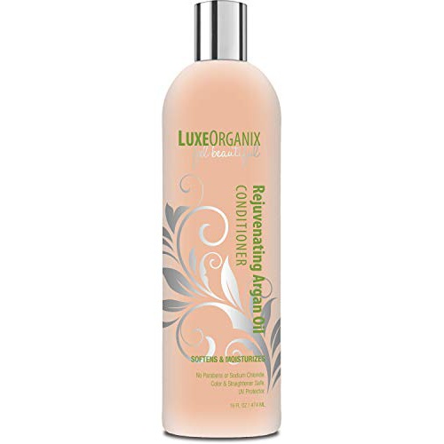  LuxeOrganix Moroccan Oil Conditioner: Sulfate Free for Color Treated and Keratin Hair Treatments. Smooths Dry, Damaged, Curly, Frizzy Hair. No Parabens, Sodium Chloride or Salt. Rejuvenating A