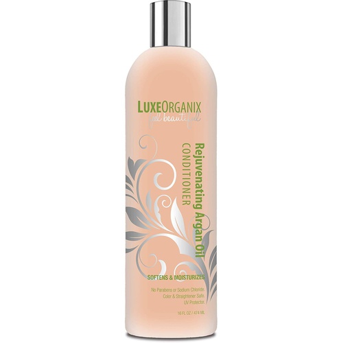  LuxeOrganix Moroccan Oil Conditioner: Sulfate Free for Color Treated and Keratin Hair Treatments. Smooths Dry, Damaged, Curly, Frizzy Hair. No Parabens, Sodium Chloride or Salt. Rejuvenating A