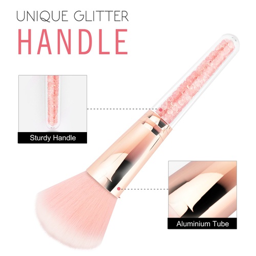  Makeup Brushes Set, Luxspire 7PCS Professional Glitter Make Up Brushes Set Makeup Foundation Powder Brush Blush Eye Brush Comestic Brush Set Makeup Tool with Travel Makeup Bag, Pin