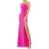 Mac Duggal One Shoulder Jersey Sheath Gown_CANDY PINK