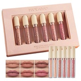 MAEPEOR Matte Liquid Lipstick Set Nude Series 6Pcs Velvety Lip Gloss Kit Long-Lasting Wear Non-Stick Cup and Not Fade Lipstick Makeup Set for Warm or Cool Undertone (6 Colors Set E