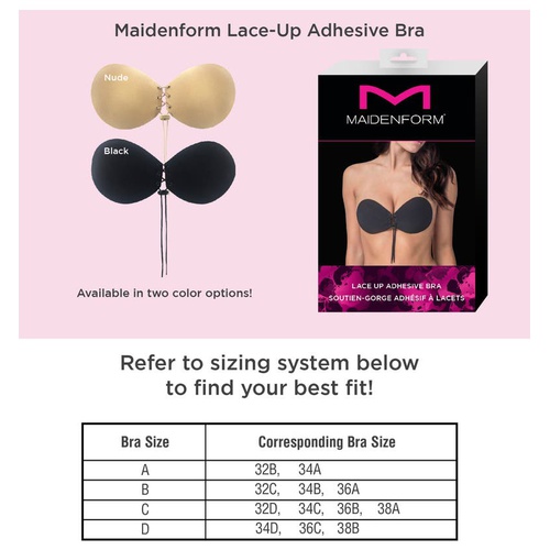  Maidenform Lace-Up Adhesive Bra_NUDE