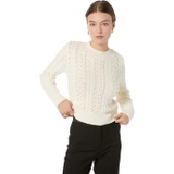 MANGO Olive Pearl Embellished Sweater
