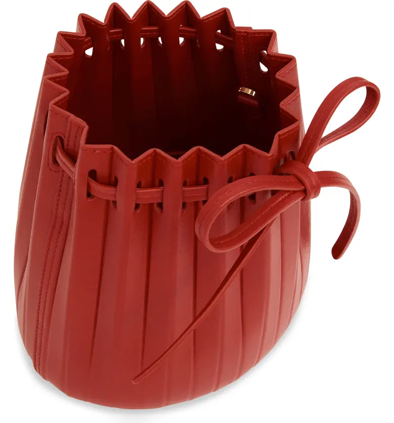  Mansur Gavriel Mini Pleat Leather Bucket Bag_FLAMMA