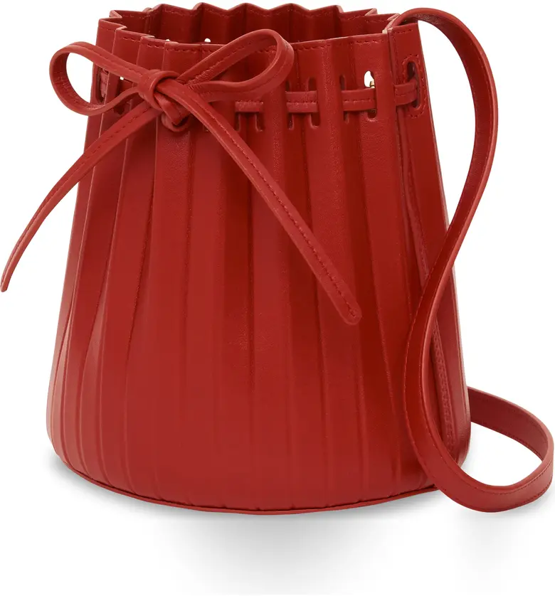  Mansur Gavriel Mini Pleat Leather Bucket Bag_FLAMMA