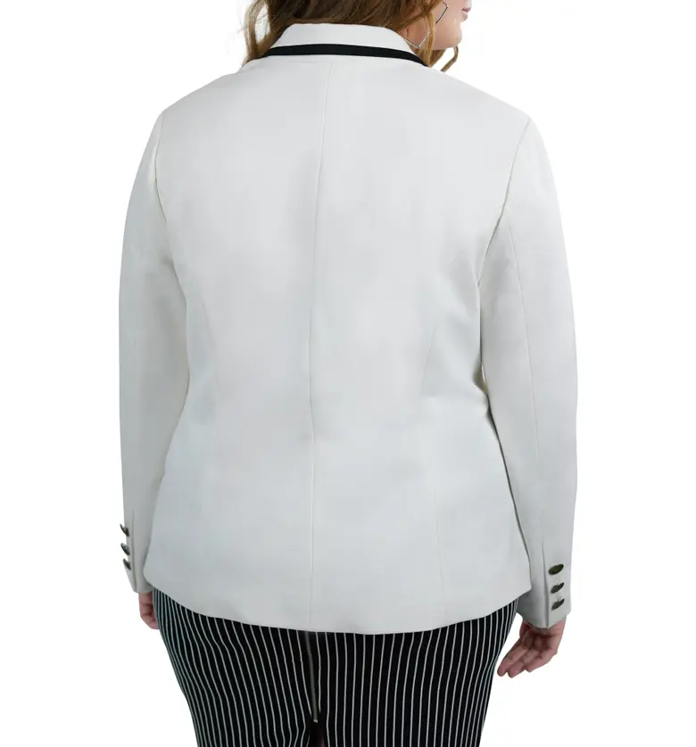  MAREEE POUR TOI Maree Pour Toi Black Trim Double Breasted Blazer_CREAM