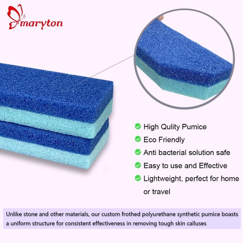  Maryton Foot Exfoliator File Scrubber Sponge Pedicure Tool Callus Remover, Pedi Gifts for Men Women, 2pcs