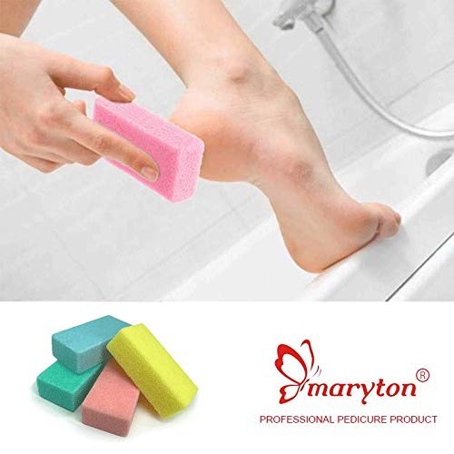  Maryton Pumice Sponge for Feet, Ultimate Pedicure Stone Callus Remover & Foot Scrubber Bulk Pack of 4(Assorted Colors)
