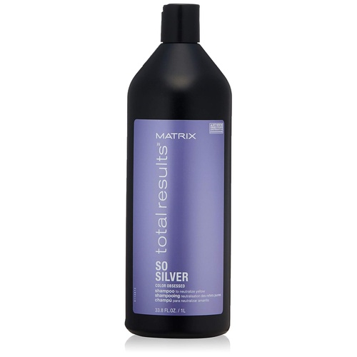  MATRIX Total Results So Silver Color Depositing Purple Shampoo for Neutralizing Yellow Tones | Tones Blonde & Silver Hair | for Color Treated Hair |